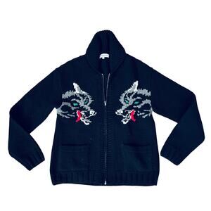 YMC YOU MUST CREATE ZIP UP CARDIGAN SWEATER SIZE MEDIUM